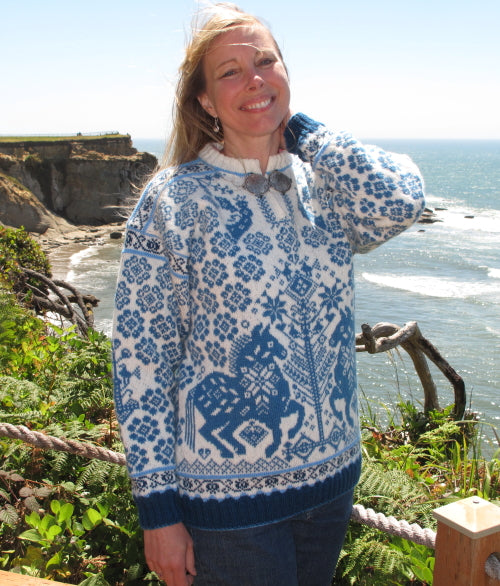 Wild Blue Horses Sweater