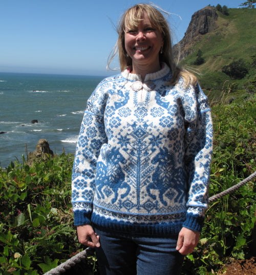 Wild Blue Horses Sweater