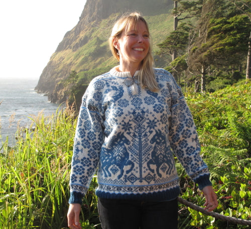 Wild Blue Horses Sweater