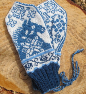 Wild Blue Horses Mittens